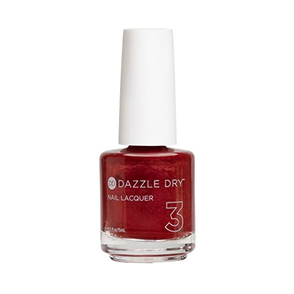 Dazzle Dry Nail Lacquer (Step 3) - Confident - A Full Coverage Shimmer, Deep Metallic Candy Apple Red. (0.5 Fl Oz)
