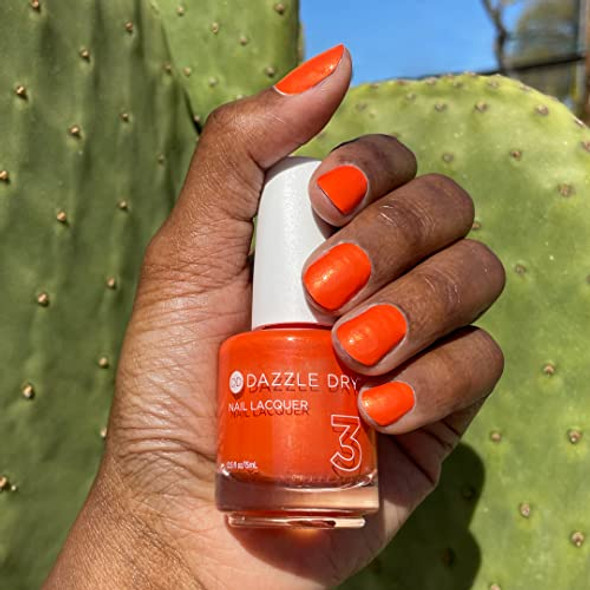 Dazzle Dry Nail Lacquer (Step 3) - Poppy Poison - A Bright Orange With Gold Shimmer. Full Coverage Shimmer. (0.5 Fl Oz)
