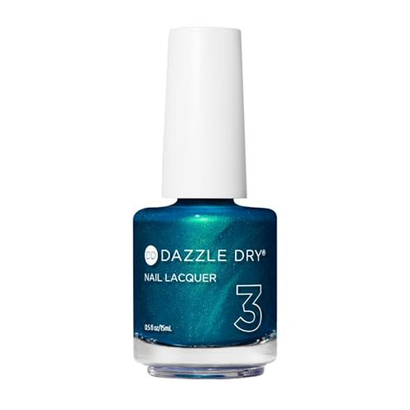 Dazzle Dry Nail Lacquer (Step 3) - Speed Boat - An Aquamarine Mermaid Blue. Full Coverage Metallic. (0.5 Fl Oz)