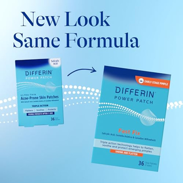 Differin Acne Fighter Pack, Gel Retinoid Acne Treatment For Face With 0.1% Adapalene, 15G Tube + Salicylic Acid Pimple Patches, 36 Count, Designed For Pimple And Acne-Prone Skin