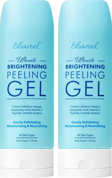 Ebanel Exfoliating Face Scrub Peeling Gel 2 Pack, Brightening Moisturizing Cleanser, Dead Skin Remover For Face, Exfoliating Facial Wash With Centella, Hyaluronic Acid, Vitamin C & E