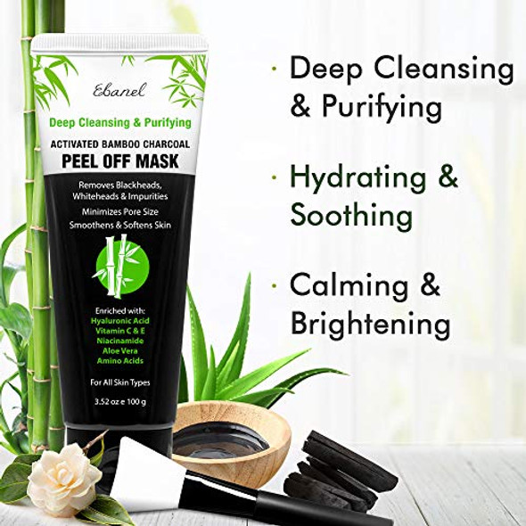 Ebanel Bundle Of Charcoal Peel Off Face Mask, And 10-Pack Carbonated Bubble Clay Mask