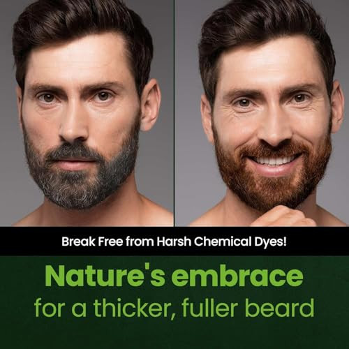 Herb For Men Mustache & Beard Dye (Deep Brown, 3 Pack), Ppd- Ammonia- Hypoallergenic Beard Dye Vegan With Natural Ingredients, Odorless, Gentle For Sensitive Skin, No Skin Irritation