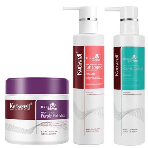 Karseell Volume Shampoo And Conditioner With Purple Hair Mask Set