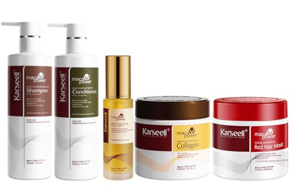 Karseell Collagen Hair Treatment Set With Color Depositing Hair Mask (Red)
