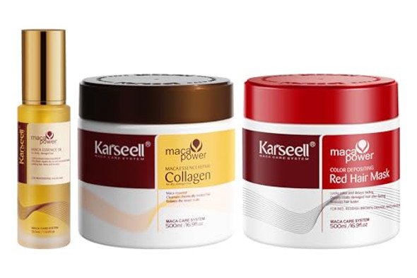 Karseell Color Depositing Red Hair Mask Collagen Hair Treatment Deep Repair Conditioning