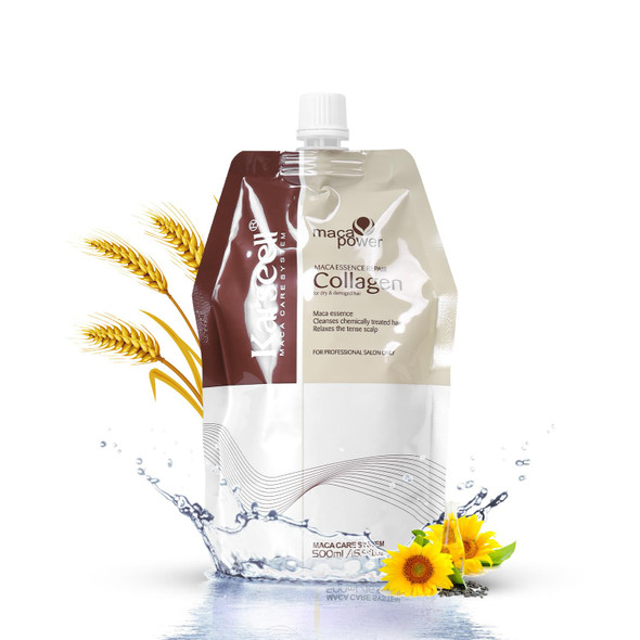 Collagen Hair Treatment Deep Repair Conditioner Argan Oil Keratin Hair Treatment For Dry Damaged Curly Bleached & All Hair Types. 16.9 Oz 500Ml