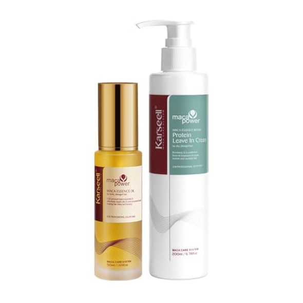 Karseell Argan Oil Hair Serum + 150Ml Repair Protein Cream Leave-In Conditioner For Dry, Damaged Hair