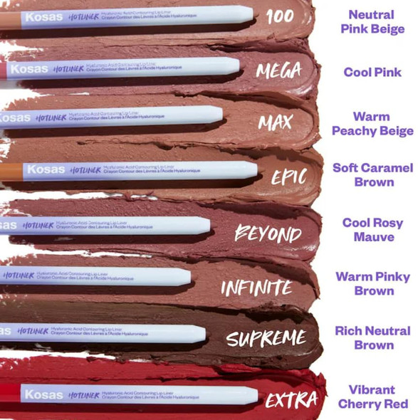 Kosas Hotliner Hyaluronic Acid Contouring Lip Liner In 100 (Neutral Pink Beige) & Complimentary Sheet Masque