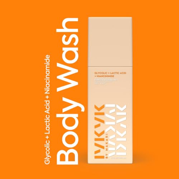 Iykyk By Makari Gentle Exfoliating Body Wash With Glycolic Acid, Lactic Acid & Niacinamide, Removes Dry Skin For Smooth, Radiant Complexion, Vegan Body Wash, No Fragrance, Paraben & Sulfate