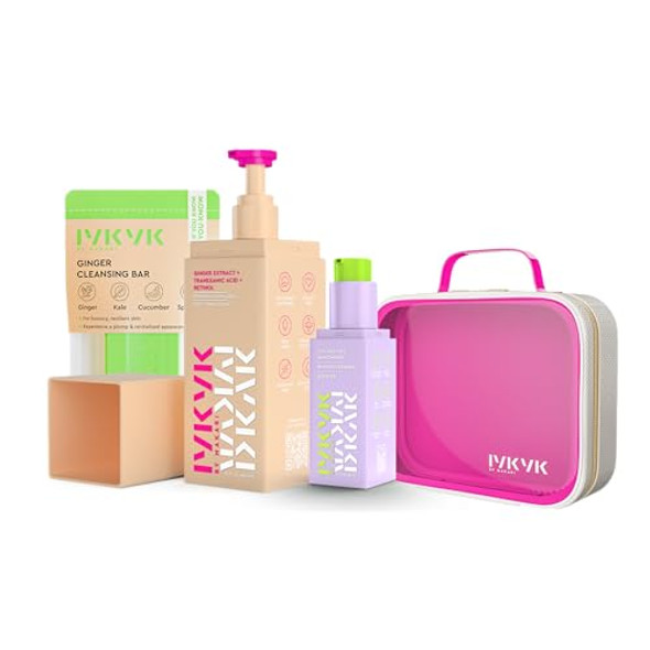 Iykyk By Makari Skin Goals Skincare Kit  Ginger Soap, Ginger Extract & Tranexamic Acid Retinol Body Lotion, 20% Aha + 10% Niacinamide Serum  Radiance & Smoothing Skin Care Set, Vegan, No Fragrance