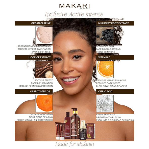Makari Exclusive 3 Piece Skincare  Set - Exfoliating Soap, Body Milk & Face Cream Formulated With Organiclarine Ideal For All Skin Types, Botanical Self Care Kit For Women Makari Exclusive 3 Piece Skincare  Set - Exfoliating Soap, Body Milk & Face Cream Formulated With Organiclarine Ideal For All Skin Types, Botanical Self Care Kit For Women