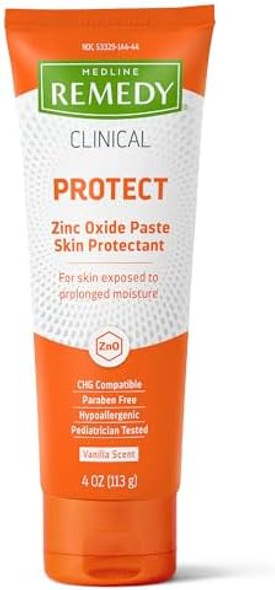 Medline Remedy Clinical Zinc Oxide Paste Skin Protectant (4 Oz Tube), Vanilla Scent, Diaper Rash Cream, Incontinence Care, Wetness Protection, Paraben , Hypoallergenic, Adults, Children Medline Remedy Clinical Zinc Oxide Paste Skin Protectant (4 Oz Tube), Vanilla Scent, Diaper Rash Cream, Incontinence Care, Wetness Protection, Paraben , Hypoallergenic, Adults, Children