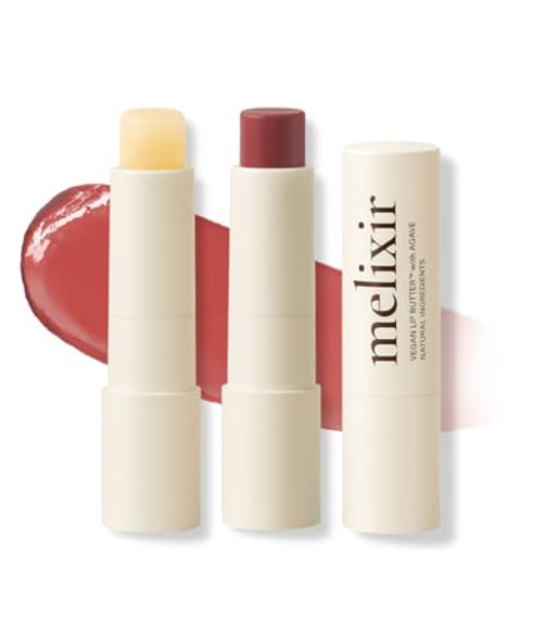 Melixir Vegan Lip Butter Duo Set – Hydrating Tinted Lip Balm  Set With Shea Butter, Moisturizing For Dry Chapped Lips, Petrolatum-, Bee-, Sheer Natural Finish (Agave & Nudy Rose) Melixir Vegan Lip Butter Duo Set – Hydrating Tinted Lip Balm  Set With Shea Butter, Moisturizing For Dry Chapped Lips, Petrolatum-, Bee-, Sheer Natural Finish (Agave & Nudy Rose)