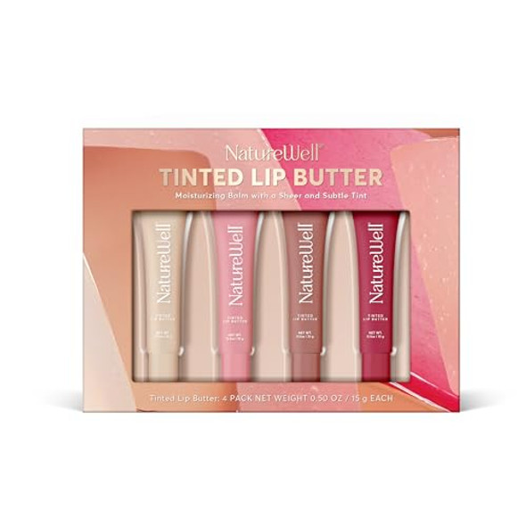 Nature Well Tinted Lip Butter Variety Pack, Shear & Subtle Tinted Moisturizing Balms, Vanilla Scented, Lightweight & Non-Greasy, Vitamin E, Shea, & Murumuru Butters, 0.50 Oz Each (Pack Of 4) Nature Well Tinted Lip Butter Variety Pack, Shear & Subtle Tinted Moisturizing Balms, Vanilla Scented, Lightweight & Non-Greasy, Vitamin E, Shea, & Murumuru Butters, 0.50 Oz Each (Pack Of 4)