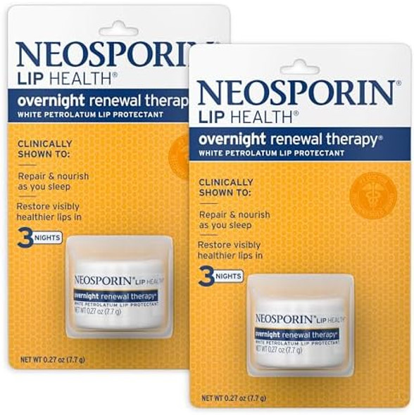 Neosporin Lip Health Overnight Real Therapy White Petrolatum Lip Protectant/Moisturizer To Nourish & Repair Dry Lips, Helps Relieve, Prevent & Protect Chapped Lips, 0.27 Oz, 2 Pack Neosporin Lip Health Overnight Real Therapy White Petrolatum Lip Protectant/Moisturizer To Nourish & Repair Dry Lips, Helps Relieve, Prevent & Protect Chapped Lips, 0.27 Oz, 2 Pack
