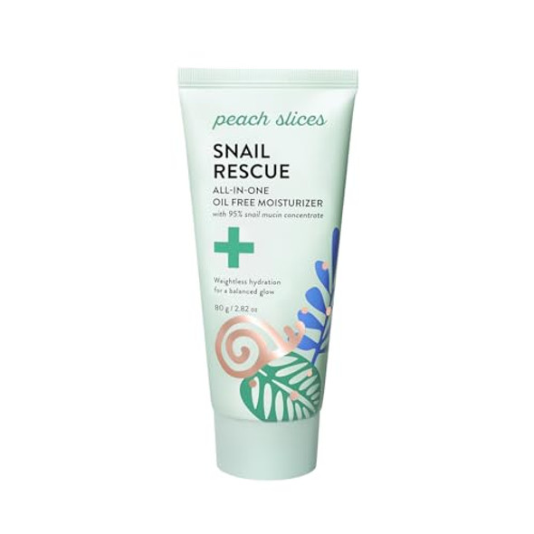 Peach Slices  Snail Rescue All-In-One Oil  Face Moisturizer  95% Snail Mucin  Lightweight, Long-Lasting Hydration  Silicone-  Face Cream  Skin Care  Clean & Cruelty-  2.82 Oz Peach Slices  Snail Rescue All-In-One Oil  Face Moisturizer  95% Snail Mucin  Lightweight, Long-Lasting Hydration  Silicone-  Face Cream  Skin Care  Clean & Cruelty-  2.82 Oz