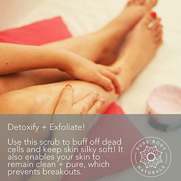 Pure Body Naturals Himalayan Salt Scrub, 12 Ounces  Natural Face, Body, Hand, Foot And Skin Exfoliator  Facial Exfoliating Pink Salt With Sweet Almond Oil, Jojoba Oil, Vitamin E, And Aloe Vera