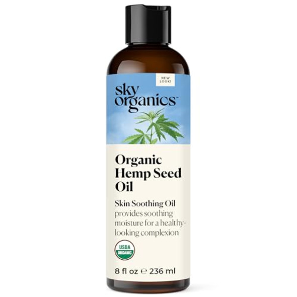 Sky Organics Organic Hemp Seed Oil For Face, 100% Pure & Cold-Pressed Usda  Organic To Nourish, Soothe, 8 Fl. Oz. Sky Organics Organic Hemp Seed Oil For Face, 100% Pure & Cold-Pressed Usda  Organic To Nourish, Soothe, 8 Fl. Oz.