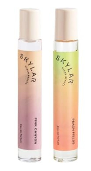 Skylar Pink Canyon And Peach Fields Eau De Perfume Layering 2 Pack- Hypoallergenic & Clean Perfume For Women & Men, Vegan & Safe For Sensitive Skin- (10Ml /0.33 Fl Oz)