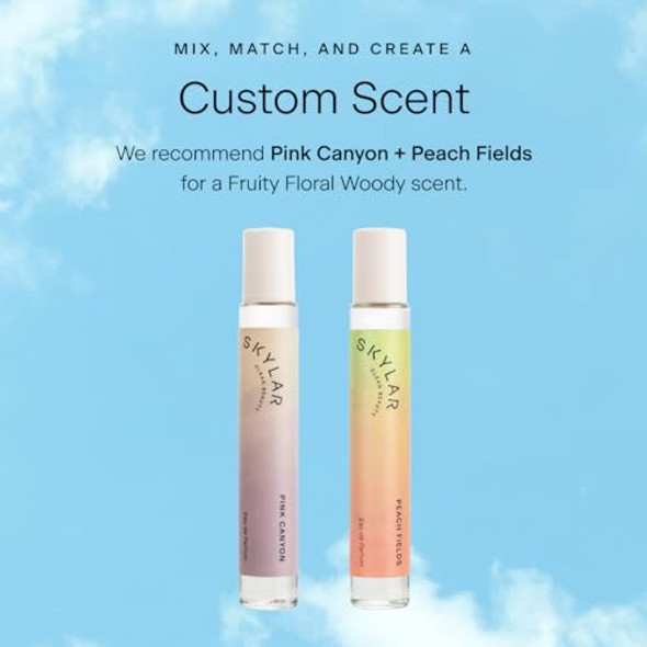 Skylar Pink Canyon And Peach Fields Eau De Perfume Layering 2 Pack- Hypoallergenic & Clean Perfume For Women & Men, Vegan & Safe For Sensitive Skin- (10Ml /0.33 Fl Oz)