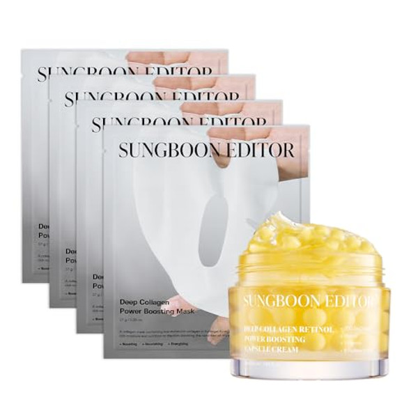 Sungboon Editor Deep Collagen Boosting Duo : Deep Collagen Mask (4Ea) & Power Boosting Capsule Cream, Skincare  Sets For Mom