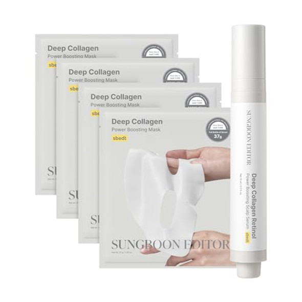 Sungboon Editor Deep Collagen Overnight Mask And Scalp Serum Set, Korean Skincare Set For Firming, Hydrating Skin & Hair Growth, Itchy Scalp Relief With Caffeine & Biotin
