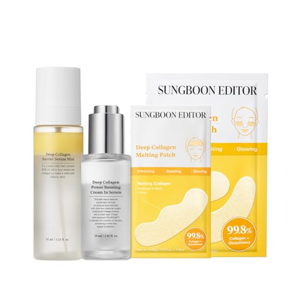 Sungboon Editor Anti Wrinkle Trio: Cream In Serum & Collagen Patch & Serum Mist, Best Korean Glass Skin Care Set, s For Mom