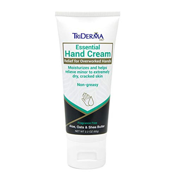 Triderma Essential Hand Cream Relief For Overworked Hands, Moisturizes Extremely Dry Skin, Non-Greasy, Fragrance  - Travel Essentials - 2.2 Oz Tube Triderma Essential Hand Cream Relief For Overworked Hands, Moisturizes Extremely Dry Skin, Non-Greasy, Fragrance  - Travel Essentials - 2.2 Oz Tube