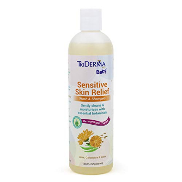 Triderma Sensitive Skin Relief Baby Shampoo And Body Wash - Soothing Calendula, Aloe, Oats, Chamomile 2-In-1 Wash And Shampoo For All Ages - Sls, Fragrance And Paraben- - 13.6 Oz Triderma Sensitive Skin Relief Baby Shampoo And Body Wash - Soothing Calendula, Aloe, Oats, Chamomile 2-In-1 Wash And Shampoo For All Ages - Sls, Fragrance And Paraben- - 13.6 Oz
