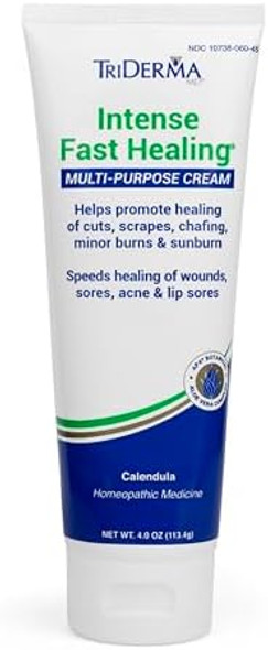Triderma Intense Fast Skin Healing Cream For Hard-To-Heal Skin Irritations, Sores, Rashes, Dry, Cracked Hands, Cuts, Chafing, Burns, Scrapes - First Aid Kit Essential - Fsa Eligible - 4.0 Oz Tube Triderma Intense Fast Skin Healing Cream For Hard-To-Heal Skin Irritations, Sores, Rashes, Dry, Cracked Hands, Cuts, Chafing, Burns, Scrapes - First Aid Kit Essential - Fsa Eligible - 4.0 Oz Tube