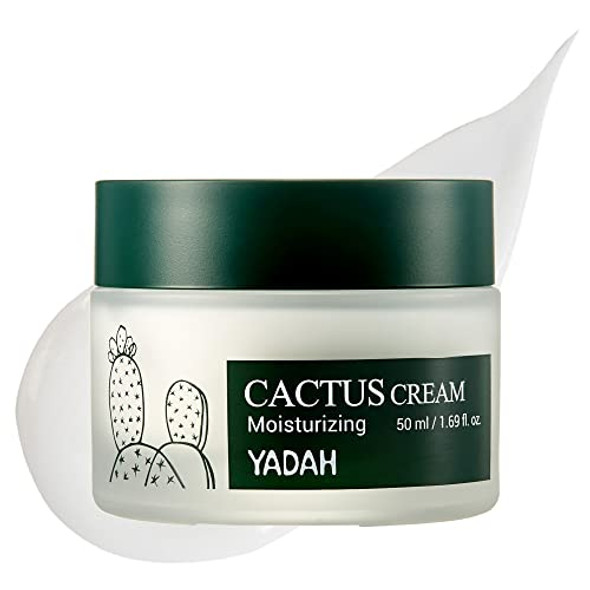 Yadah Cactus Cream 1.69 Fl.Oz. – Facial Hydrating Moisturizer Forming Moisture Barrier For Sensitive Dry Skin
