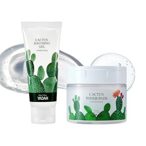 Yadah Cactus Toner Pad With Cactus Soothing Gel 3.7 Fl.Oz. Bundle