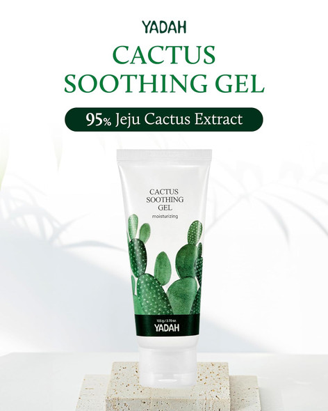 Yadah Cactus Soothing Gel (3.7Fl Oz) - Sunburn Relief,After Sun Care,Calm, Cool & Soothe Irritated Skin, Face Redness. Korean Skin Care. 95% Cactus Extract, Vegan. Yadah Cactus Soothing Gel (3.7Fl Oz) - Sunburn Relief,After Sun Care,Calm, Cool & Soothe Irritated Skin, Face Redness. Korean Skin Care. 95% Cactus Extract, Vegan.
