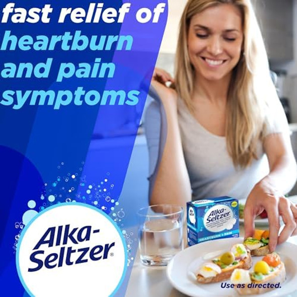 Alka-Seltzer Heartburn + Pain Effervescent Aspirin + Antacid Tablets, Fast Heartburn Relief And Acid Indigestion Relief, Pain Relief With Aspirin, 12 Ct Alka-Seltzer Heartburn + Pain Effervescent Aspirin + Antacid Tablets, Fast Heartburn Relief And Acid Indigestion Relief, Pain Relief With Aspirin, 12 Ct