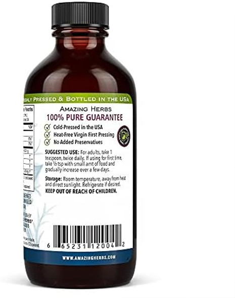 Amazing Herbs Premium Black Seed Oil - Gluten , Non Gmo, Cold Pressed Nigella Sativa Aids In Digestive Health, Immune Support, Brain Function - 4 Fl Oz (Pack Of 3)