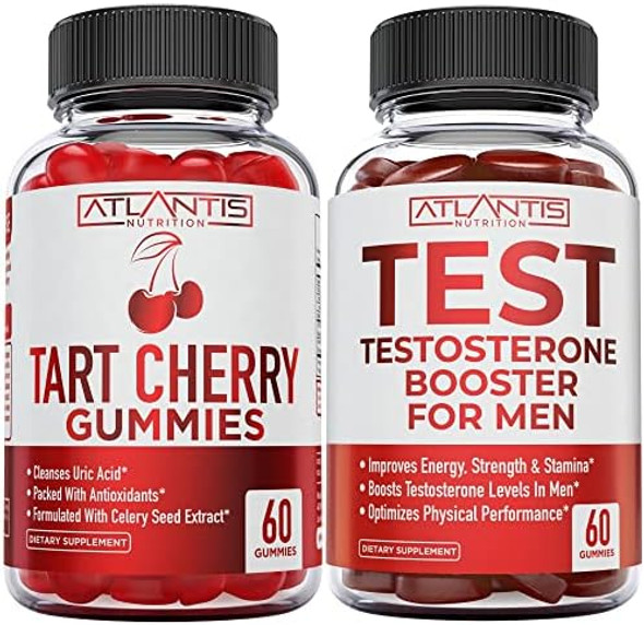 Atlantis Nutrition Tart Cherry 60 Gummies + Testosterone Booster 60 Gummies