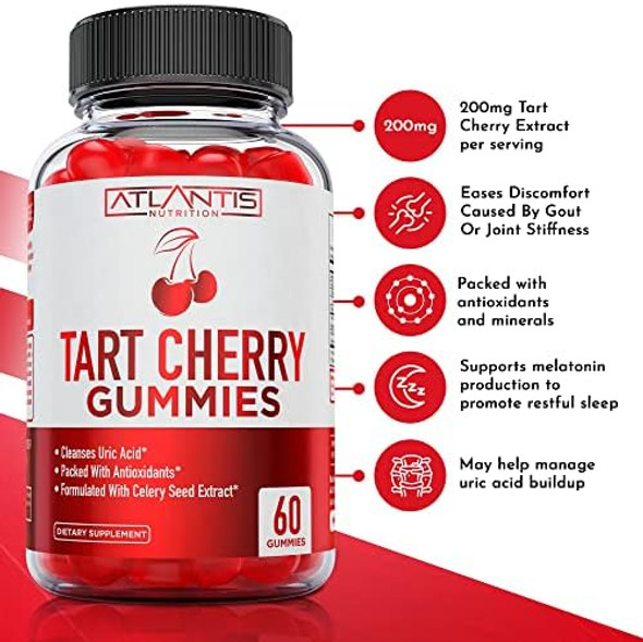 60 Keto Apple Cider Vinegar Gummies Advanced Weight Loss + 60 Tart Cherry Gummies With Celery Seed Extract