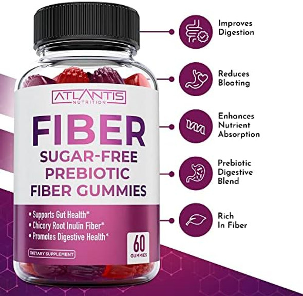 Atlantis Nutrition Sugar  Prebiotic Fiber Gummies For Adults 2-Pack (120 Gummies) + Magnesium Gummies - 770 Mg Magnesium Citrate 60 Gummies Atlantis Nutrition Sugar  Prebiotic Fiber Gummies For Adults 2-Pack (120 Gummies) + Magnesium Gummies - 770 Mg Magnesium Citrate 60 Gummies