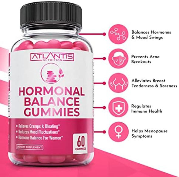 Atlantis Nutrition Hormonal Balance For Women & Pms Gummies + Ashwagandha Gummies + Magnesium Gummies