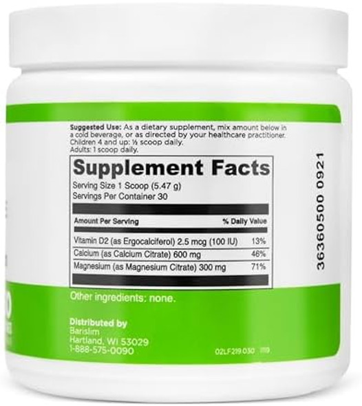 Barislim Bariatric Calcium Citrate Plus Powder - Formulated For Patients After Weight Loss Surgery - Maximum Support For Bone Function And Health - Easy Digestion And Absorption  600 Mg (30 Servings)