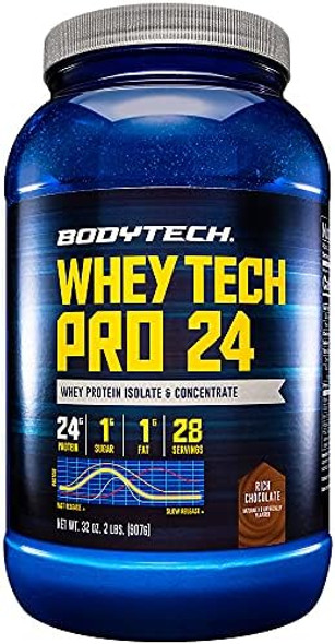 Bodytech Whey Tech Pro24 Powder Rich Chocolate (2 Lbs/ 28 Servings)