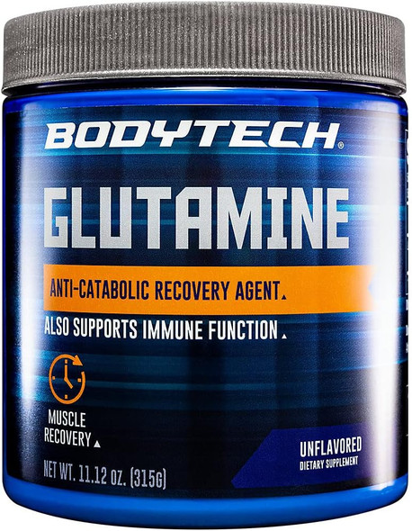 Bodytech Glutamine Powder - Unflavored Formula To Support Muscle Recovery, Immune Health, And Exercise Performance - Ideal For Post-Workout Nutrition And Daily Use (15.88 Oz / 100 Servings)