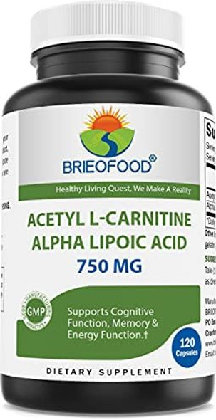 Brieofood Acetyl L-Carnitine Alpha Lipoic Acid (Ala Alc) 750 Mg 120 Capsules Brieofood Acetyl L-Carnitine Alpha Lipoic Acid (Ala Alc) 750 Mg 120 Capsules