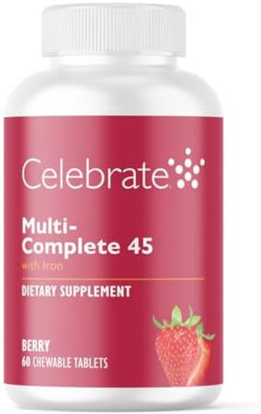 Celebrate Vitamins Multi-Complete Chewables, 45Mg Iron – Daily Bariatric Multivitamin For Sleeve Gastrectomy And Gastric Bypass Surgery Patients – Essential Vitamins & Minerals - Berry (60 Tablets)