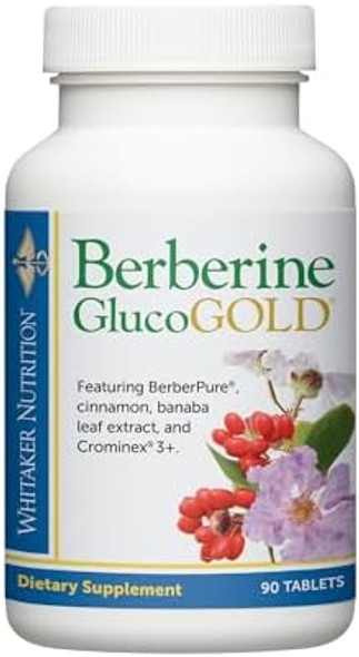 Dr. Whitaker’S Berberine Glucogold Supplement With 1500 Mg Per Day Of Berberpure Berberine, Concentrated Cinnamon, Crominex Chromium And Banaba Leaf Extract (90 Tablets)