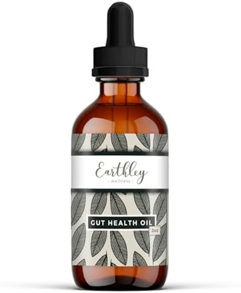 Earthley Wellness Gut Health Oil, Natural Digestive & Immune Support, Anti-Inflammatory Support, Herbal Blend With Cloves & Calendula (2Oz)