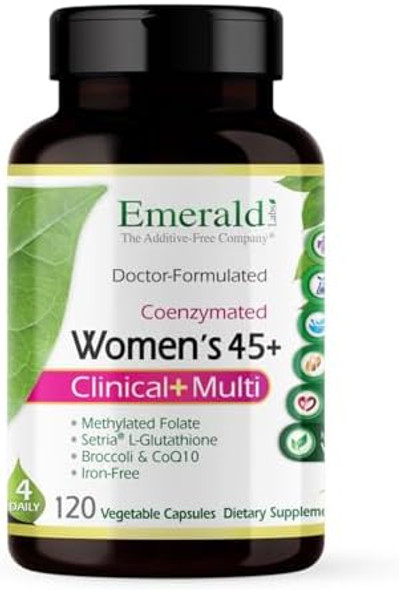 Emerald Labs Women'S 45+ Clinical Multi - Multivitamin For Comprehensive Support, Bone & Heart Health - Designed For Women 45+ - Gluten- & Vegetarian - 120 Vegetable Capsules (30-Day Supply) Emerald Labs Women'S 45+ Clinical Multi - Multivitamin For Comprehensive Support, Bone & Heart Health - Designed For Women 45+ - Gluten- & Vegetarian - 120 Vegetable Capsules (30-Day Supply)