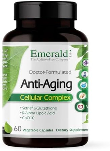 Emerald Labs Anti-Aging Cellular Complex - Supports Healthy Aging & Liver Health With Setria L-Glutathione, Coq10, R-Alpha Lipoic Acid, Resveratrol & More - 60 Vegetable Capsules (30-Day Supply) Emerald Labs Anti-Aging Cellular Complex - Supports Healthy Aging & Liver Health With Setria L-Glutathione, Coq10, R-Alpha Lipoic Acid, Resveratrol & More - 60 Vegetable Capsules (30-Day Supply)
