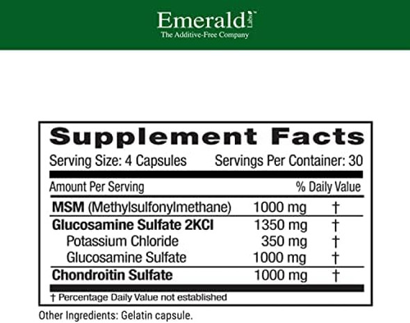 Emerald Labs Glucosamine & Chondroitin With Msm - Bone Health & Joint Health Supplement - Gluten- - 120 Capsules (30-Day Supply)